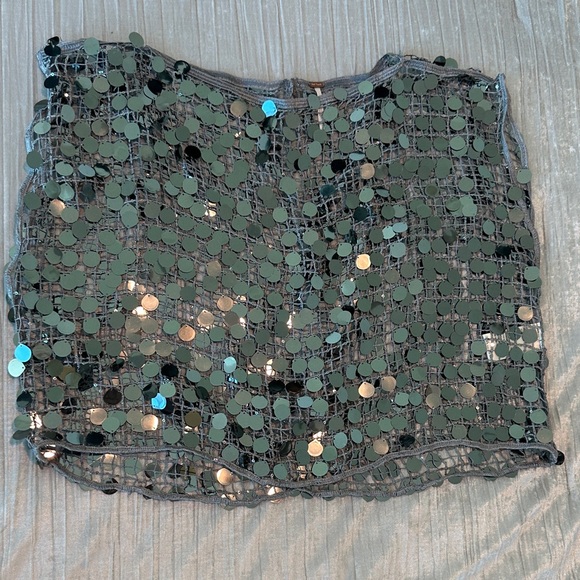 Free People Vee Tank Silver Sequin - Picture 4 of 6